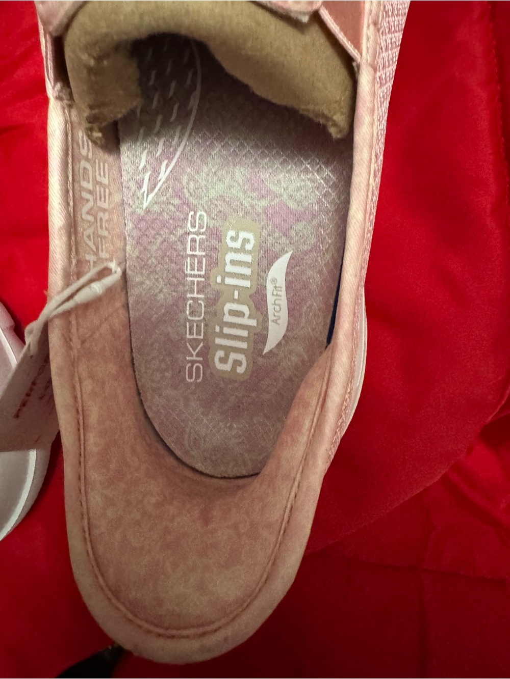 Skechers Women’s Pink Slip-On Knit Sneakers - Picture 4 of 5